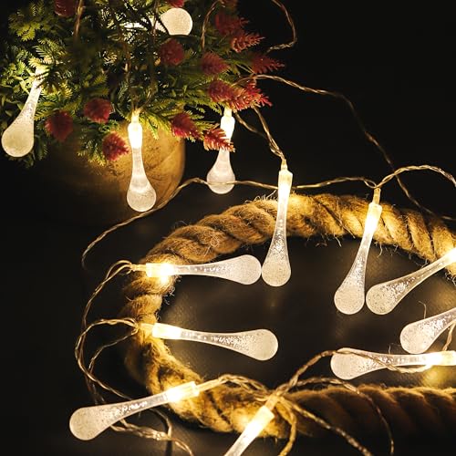 Image of Lexton Fairy 14 Water Drop /Bottle LED String Light | 14 LED, Plug Sourced, 4 Meter Long | Suitable for Diwali, Birthday, Festival, Wedding, Party, Patio, Lawn, Restaurants (Pack of 1, Warm White)
