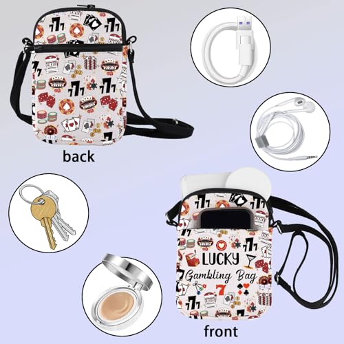 ZJXHPO Casino Lover Gift Lucky Gambling Bag Cash Cross Body Bag For Gambler Poker Player Messenger Bag Gambling Lover Gift3