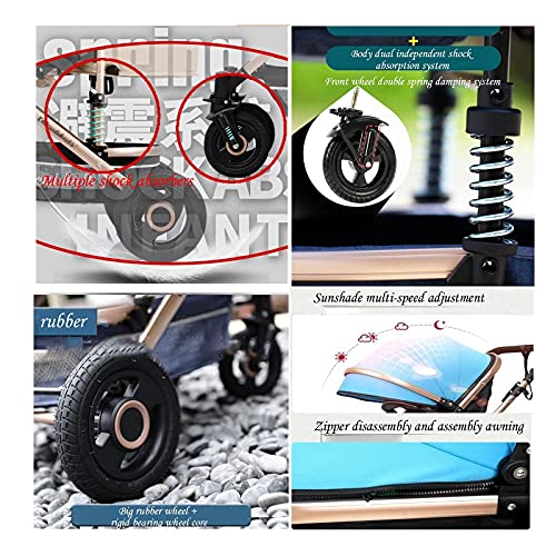Reissysteem kinderwagen 3 in 1 kinderwagen kinderwagen, opvouwbare anti-shock pasgeboren kinderwagens met kinderwagen… - Afbeelding 6