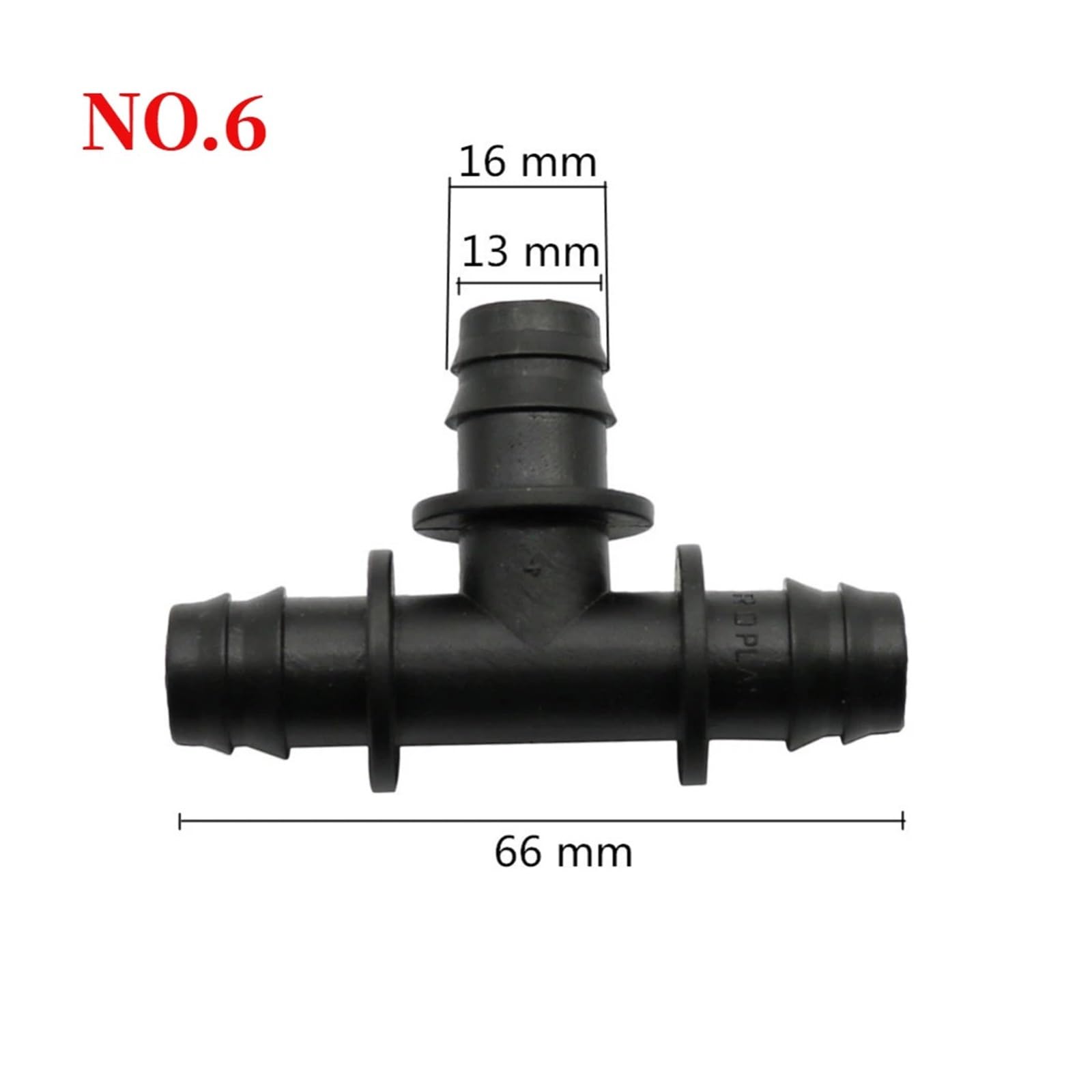 Adaptadores de accesorios tubería en forma T, conector 3 vías con púas, 50 Uds