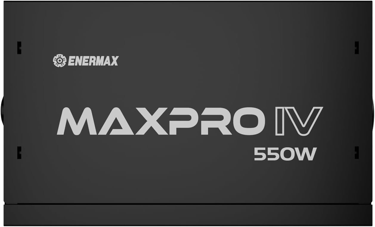 ENERMAX MAXPRO IV 550 Watt Non-Modular ATX Gaming PC Power Supply Individual Mesh Sleeve Cable 80 Plus Low Noise 120 mm Fan Japan Capacitor with 5-Way Protection Circuit EMP550W