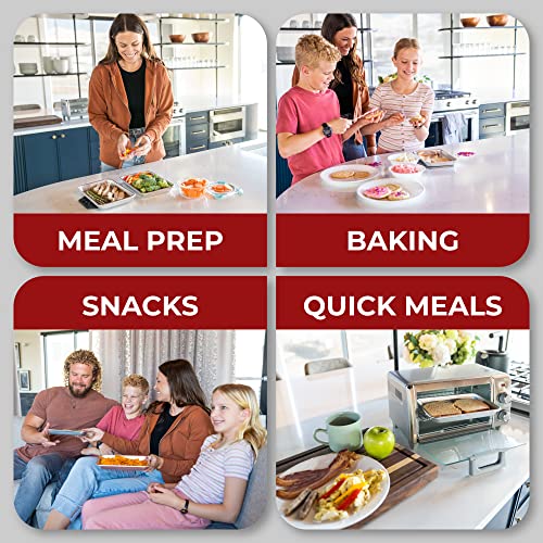 Image of KITCHENATICS Toaster Oven Pan Nonstick Aluminum Small Tray Set of 2 | Sized for dorm rooms, RVs and apartment kitchens with limited toaster or countertop oven space