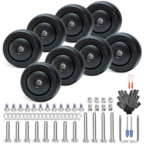 Luggage Wheels Replacement 8 PC 38x17mm TPE Bearing Rollers Suitcase Wheels Replacement Kit Repair Wheels for Spinner Suitcase Rolling Duffel Caster Carry on
