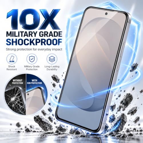 Image of ArmourPro Tempered Glass for Samsung Galaxy S26 FE - 9H Screen Protector with Black Border, Anti Scratch, Edge-to-Edge Coverage, HD Clarity, Smooth Touch, Case Friendly | Black