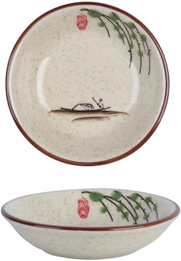 Ceramic Small Dish Creative Hand-painted Seasoning Vinegar Soy Sauce Household Flavor Dipping