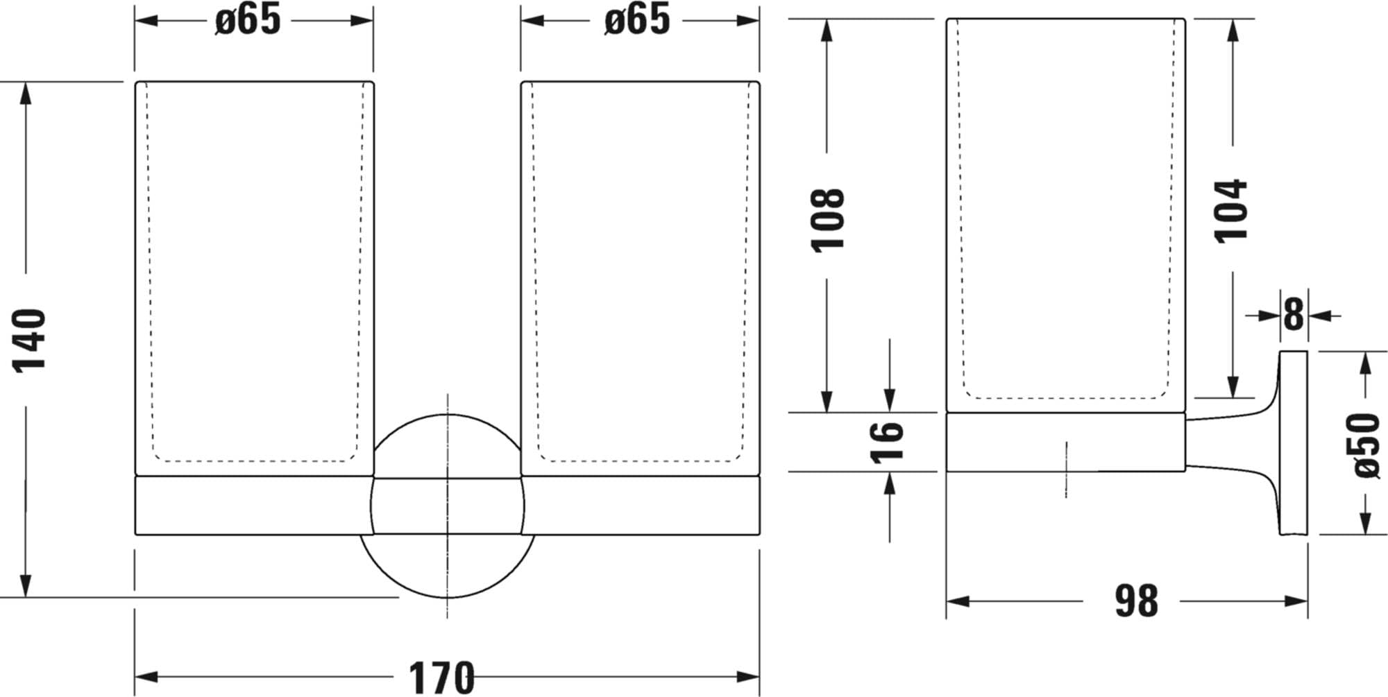 Duravit Starck T Zahnputzbecher Schwarz Matt 170x98x140mm