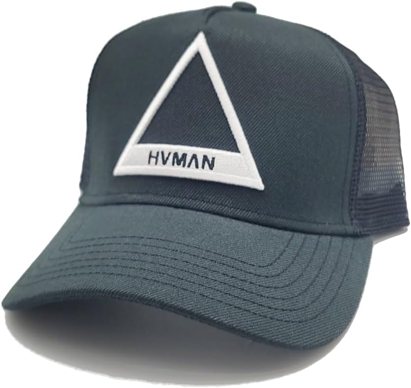 Cult of Individuality HVMAN Human New Triangle Logo Mesh Trucker Black White Era Snapback Hat - Image 2