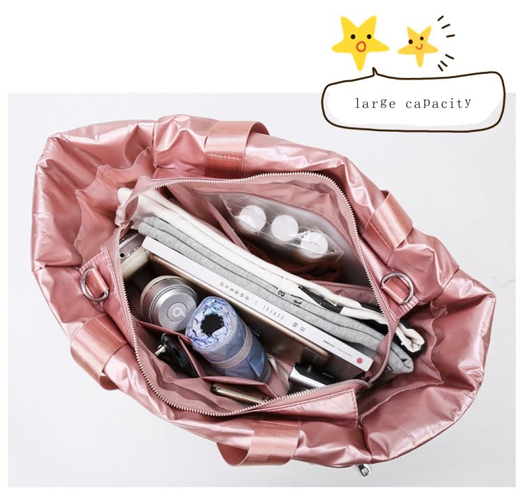 Women Large Quilted Puffer Tote Bag, Sports Gym Bag with Wet Pocket Travel Duffel Bag Large Capacity Weekender Bag for Yoga4