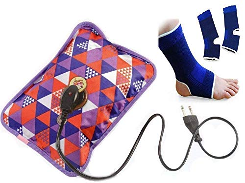 CHANCY Electrothermal Heating Pad Gel Hot Bag + Ankle, hot water bags for pain relief, Heating Gel Electric Hot Water Bag,heating pad with gel for pain relie(Multicolour)