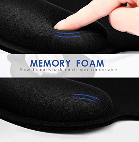 Ergonomic Mouse Pad 3 Pack With Wrist Rest Support, Round Gaming Mousepad With Smooth Lycra Surface & Non-Slip Rubber Base For Computer, Laptop, Office, Comfortable Memory Foam For Wrist Cushion #TOP7