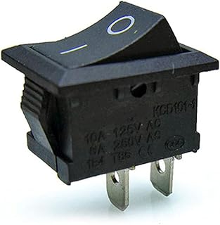 2PCS Rocker Switch Mini SPST Toggle Switch ON-Off 2 Pin 2 Position Inline Press Button Rocker Switch for Car Auto Boat Household Appliances Black