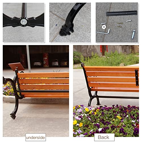 Banc de jardin résistant aux intempéries 2 places métal bois - 8