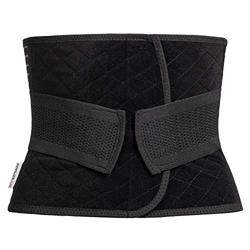 Herzmutter Bauchbinde-Bauchweggürtel-Bauchband - rückbildungsunterstützend - nach Geburt-Schwangerschaft-Kaiserschnitt-OP - stufenlos verstellbares Korsett - 3500 (M, Schwarz)