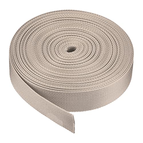 Image of MECCANIXITY Flat Nylon Webbing Strap 1 Inch 10 Yards Champagne for Backpack, Luggage-rack