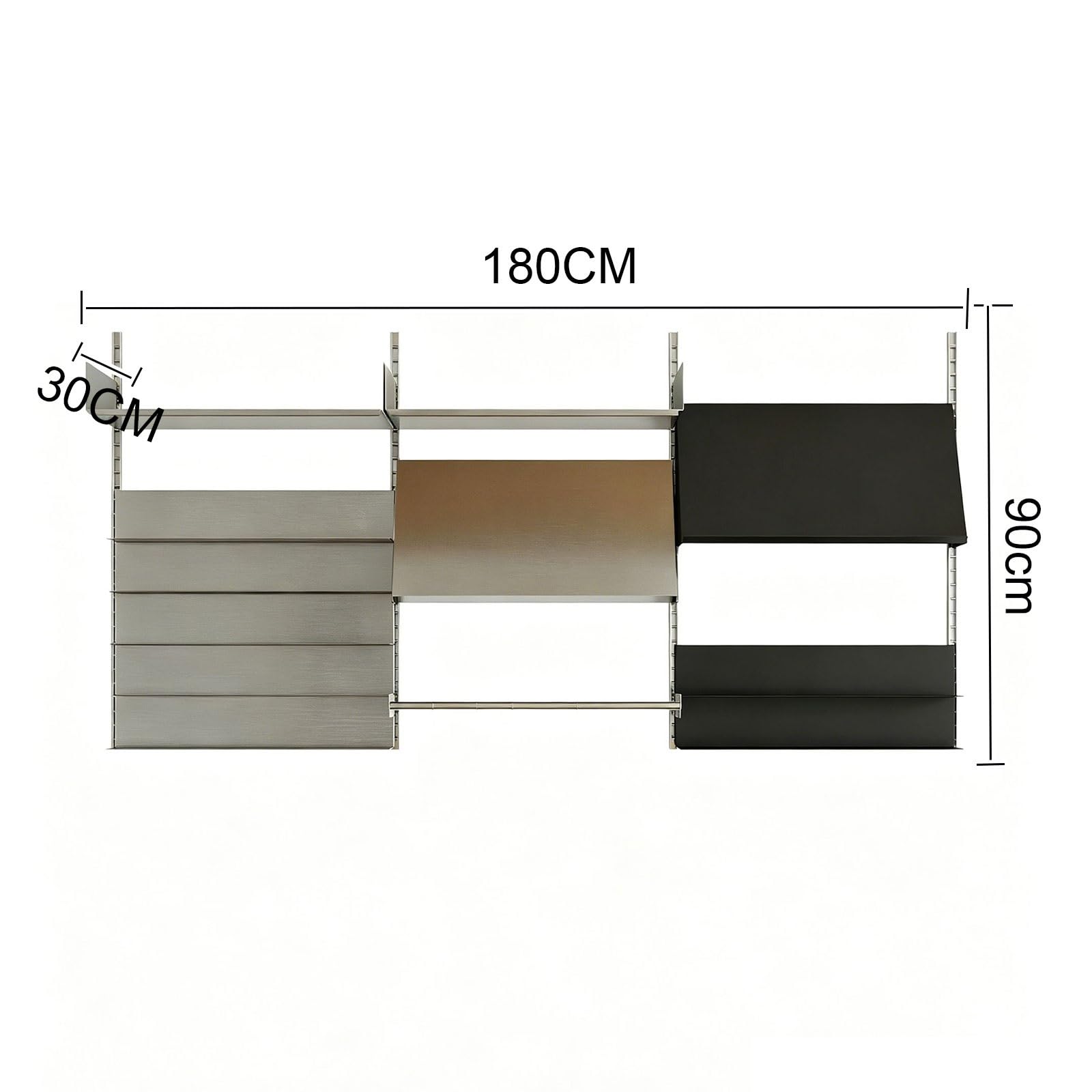 Panel Perforado Organizador Acero Inoxidable Metal Organizador Herramientas Estantes Ajustables Organizadorr Oficina Cada Estante Soporta 50Kg para Garaje, Cocina, Baño y Oficina