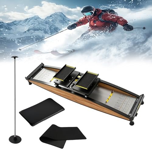 Simulador de Esquí, Máquina Portátil de Equilibrio para Esquí con Resistencia Ajustable, Carga Máxima 150 kg, para Entrenamiento en Casa, Gimnasios y Entusiastas del Esquí y Fitness, con Accesorios