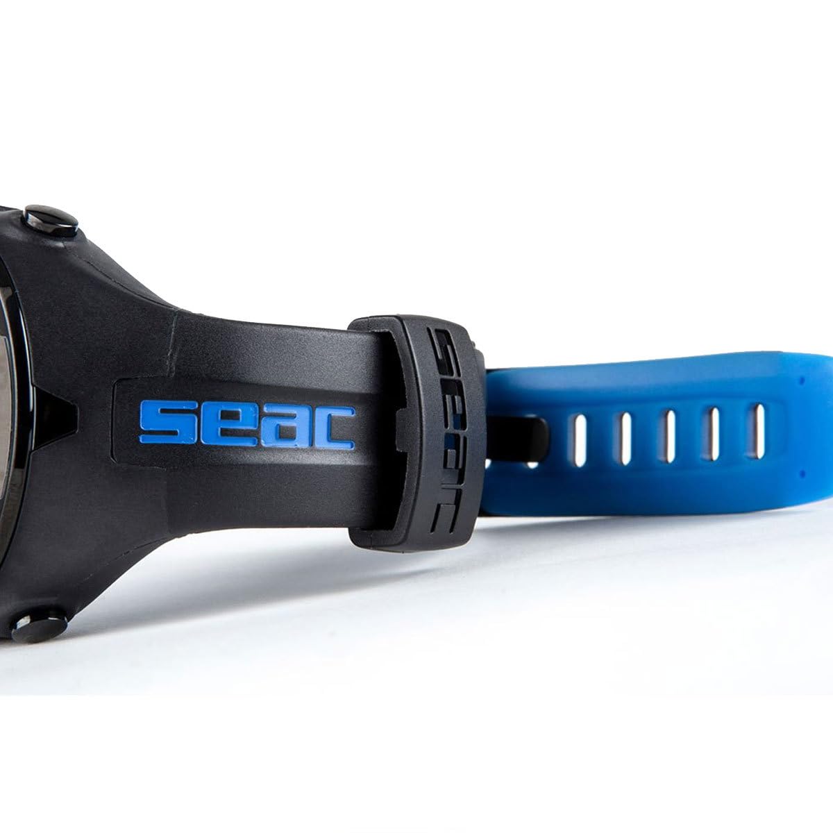 SEAC Action HR, computadora de buceo de alta resistencia con modo de buceo y apnea, cuaderno de registro de buceo, planificador de buceo, alarmas de seguridad, HR, negro/azul, estándar