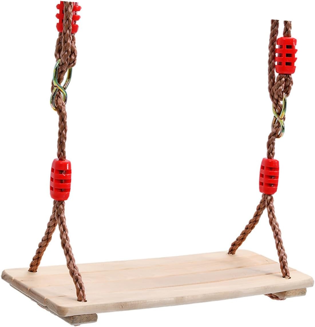 Wooden Swing Adults Indoor Outdoor Use Nylon Rope Non Slip Surface for Safety for Backyards Playgrounds