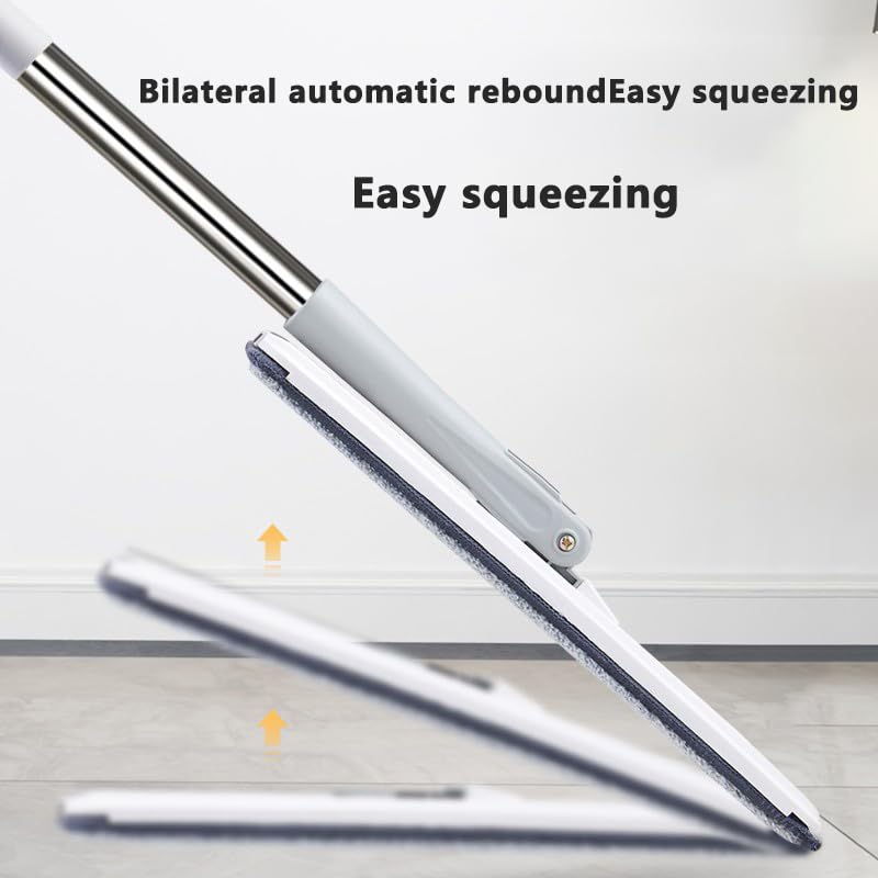 Yolispa Wischmopp Set mit Eimer Bodenwischer Set mit Auswringfunktion 360°Drehbarer Bodenwischer Flachmop und 5 Mikrofaser Wischpads Nass und Trockeneinsatz für alle Bodenarten – Bild 6