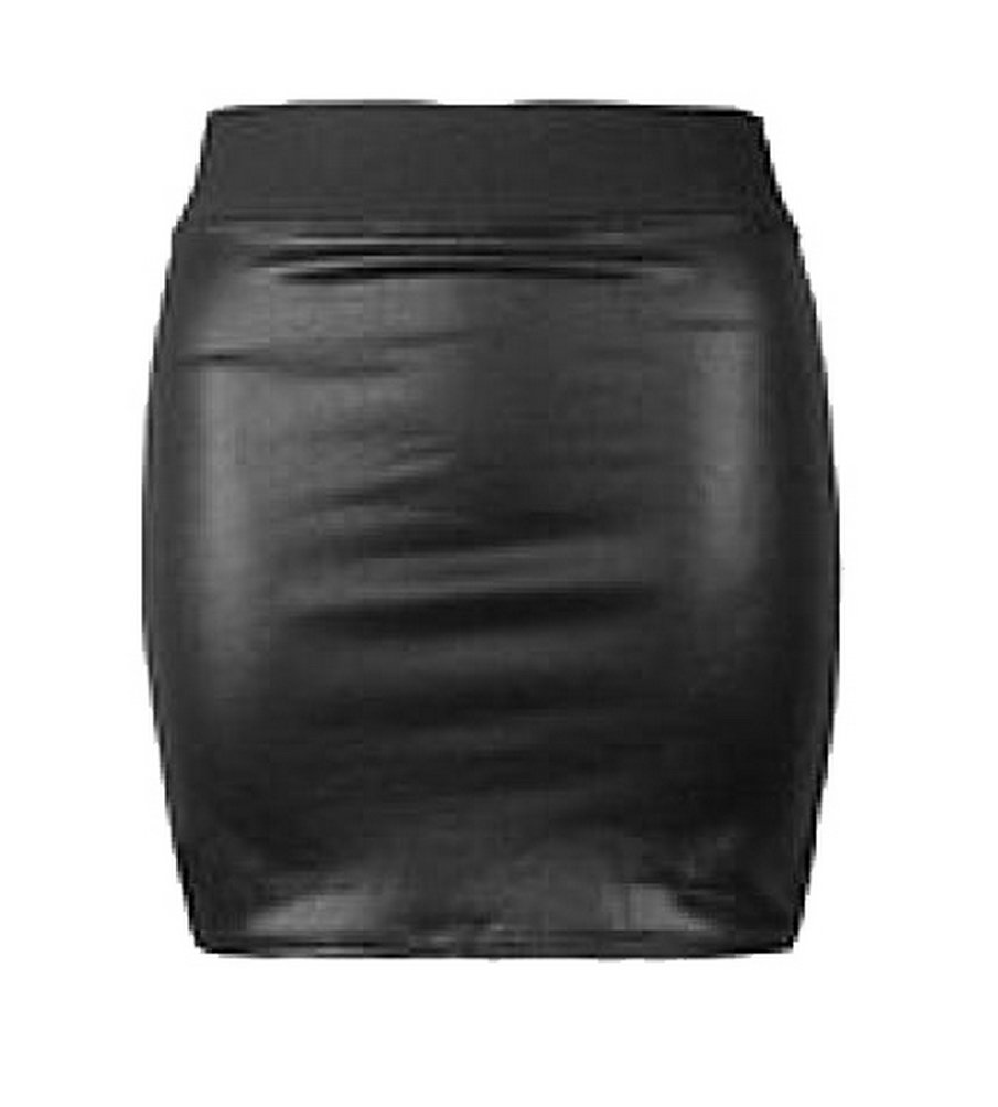 Women Faux Leather Casual Look Zip Short Mini High Waisted Bodycon Skirt