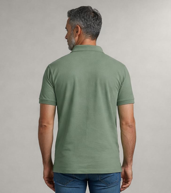 Image of Men Regular fit Polo Neck Front Pocket ||Pocket Embroidery Casual Wear T-Shirt||Half Sleeve Side on Sleeve Embroidery|| Button Closer t Shirt for Men