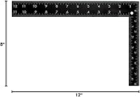 Vista 5 de uxcell Regla angular 7.874x11.811 in 8x12 pulgadas métrica doble escala de acero inoxidable de doble cara en forma de L cuadrada 90 grados