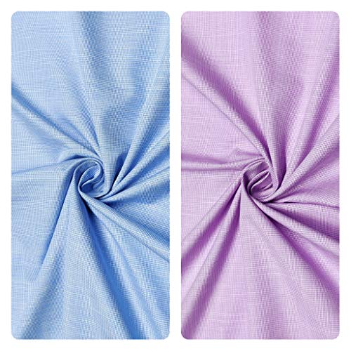 Image of JHABAK'S Unstitched Polycotton Giza Cotton Shirt Fabric For Men - Combo Pack of 2-1.60m Shirt Cloth Piece - 58 inch Width