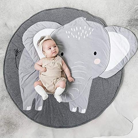 SB Goods Ultra Soft Indoor Modern Area Rugs, Cartoon Pattern Baby Play Mat Pad Crawling Blanket Carpet Decor for Children Bedroom Home Décor(Elephant) Cover