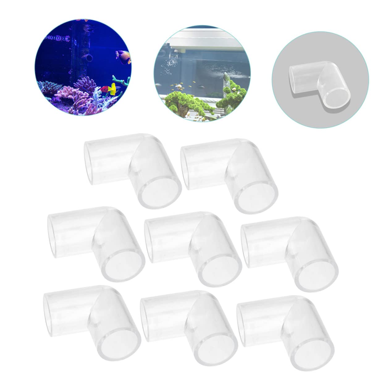 INOOMP 24 Piezas Conector De De Agua para Tanque De Peces Conectores De Conector De De Agua Conector De De Acrílico De Acuario Pecera