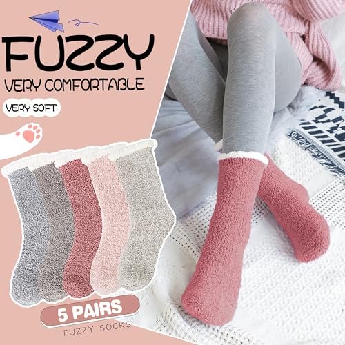 Image of EBMORE Womens Fuzzy Socks Fleece Fluffy Cabin Plush Warm Sleep Soft Cozy Winter Adult Socks