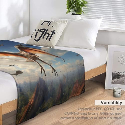 Couverture ptérosaure haut de gamme en flanelle avec impression 3D durable - 7