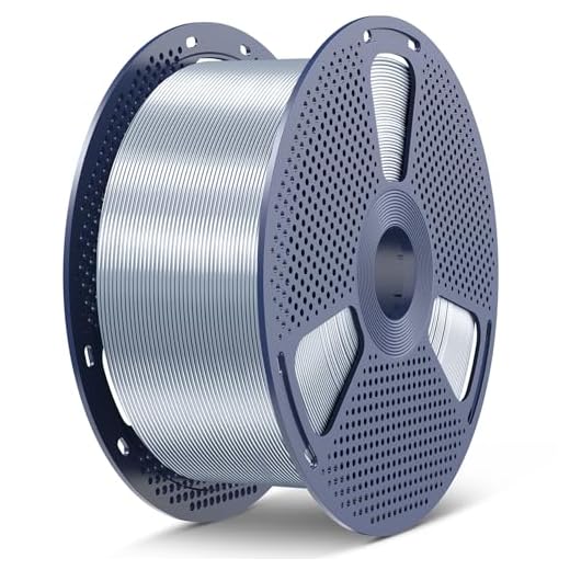 SUNLU 5KG PLA+ Silk 3D Printer Filament, 5KG(6.6lbs) Large Spool Silk Filament 1.75mm, Dimensional Accuracy +/-0.02mm, 1 Spool, Silver