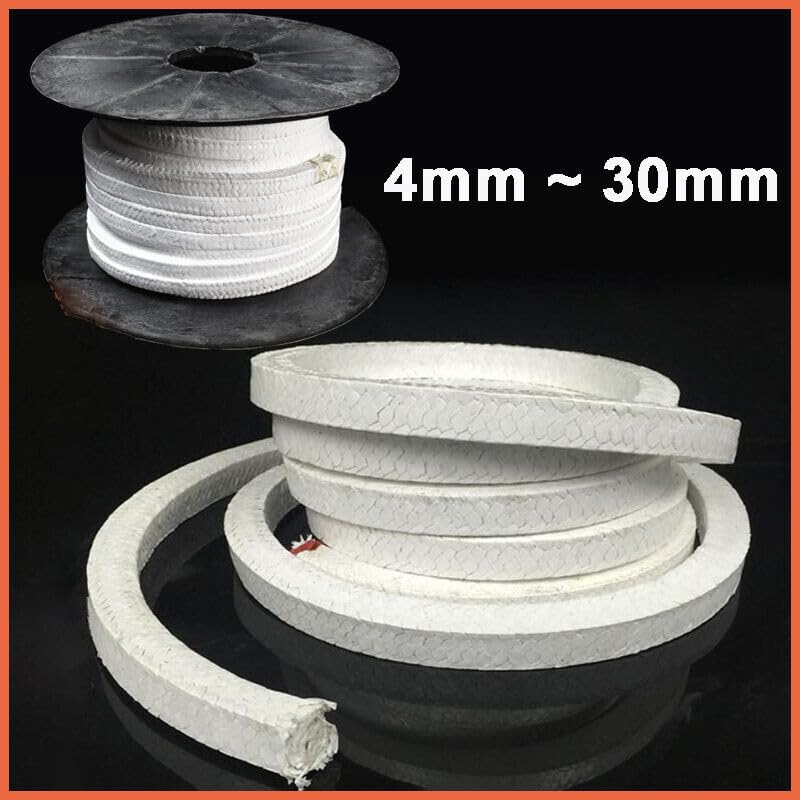 PTFE Sealing Strip PTFE Gland Packing Rope Oil-Free Corrosion-Resistant 4mm~30mm (20mm*20mm,Length1M)