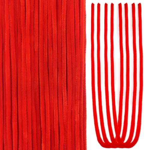 Cure-pipes rouges TOAOB de 61 cm pour loisirs créatifs et décorations de Noël