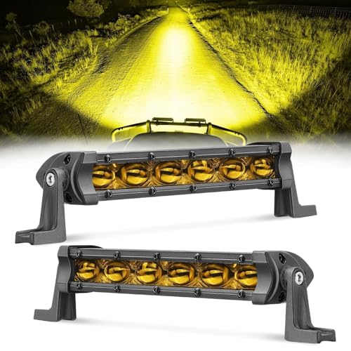 ACEC SHOP 6 Inch LED Light Bar Amber 2PCS 60W ...