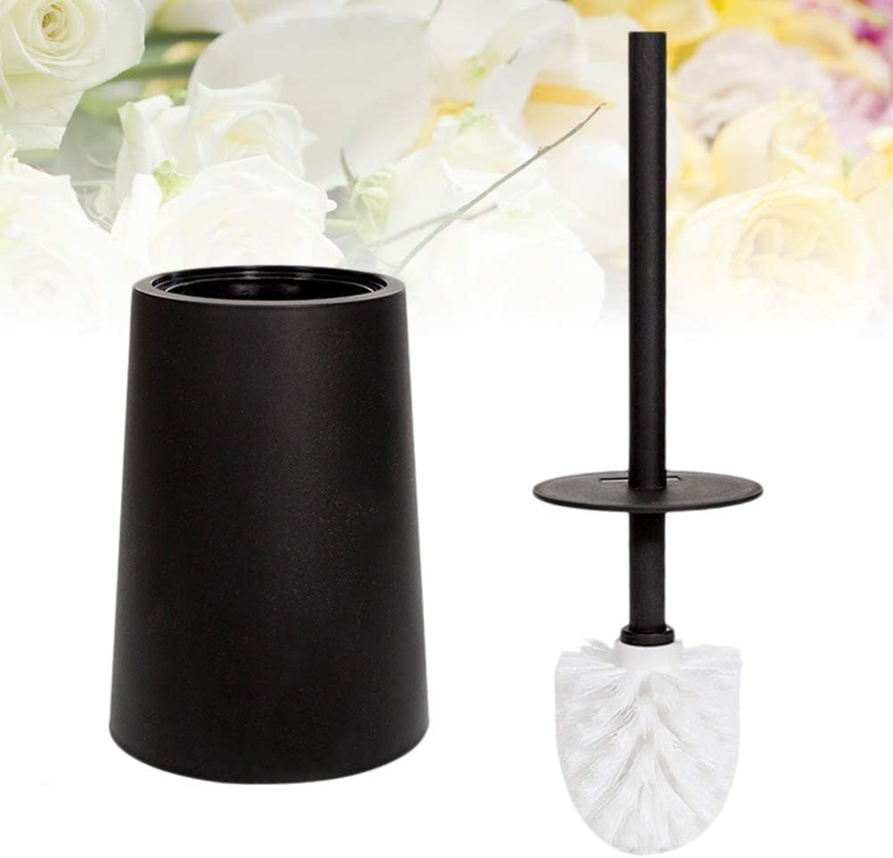NOLLAM Toilet Brush 1Set Toilet Brush Plastic Toilet Closestool Cleaner Brush with Base Holder for Bathroom Brushes Black Toilet Brush Toilet Brush Toilet Bowl Brush