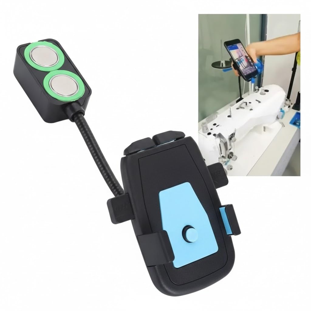 Prabhas Designs Sewing Machine Universal Mobile Phone Holder with Double Magnet || flexible 360 degree rotation || Anti-shock Gear type || Multipurpose usage-image-43