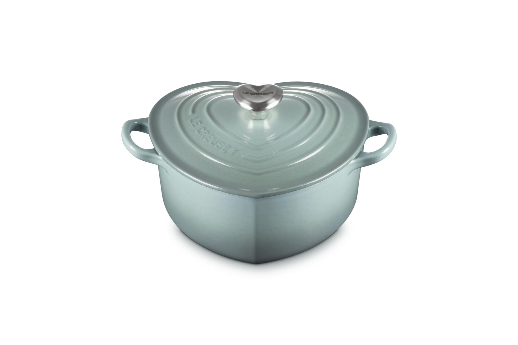 Le Creuset cazuela de hierro fundido esmaltado con forma de corazón y asa en forma de corazón, 20 cm, Sea Salt
