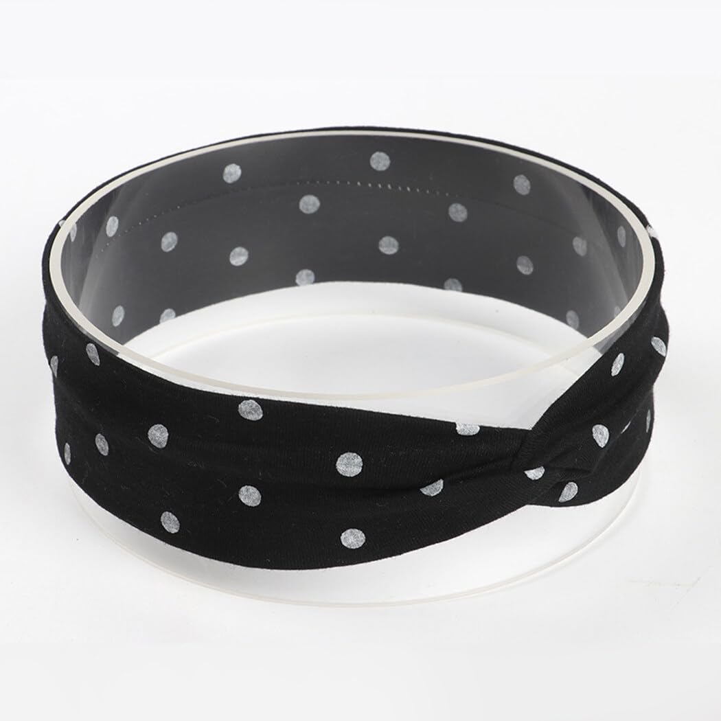 Juego de 8 diademas de algodón para bebé, adorables patrones de puntos entrecruzados, moda