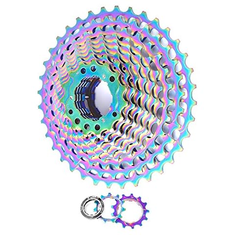 11-Speed Cassette for Road Bike, Bicycle Cassette 11-25T 11-28T 11-32T 11-34T 11-36T Super Light Road Bike Flywheel Chain Wheel Bicycle Replacement Accessories (11 Speed 11-36T/Super Light, Colourful) Cover