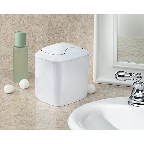 Idesign Una Vanity Countertop Wastebasket Trash Can - White #TOP5