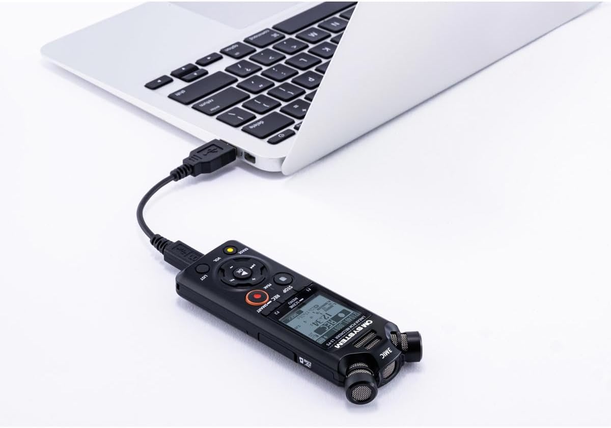 OM System LS-P5 PCM Recorder with tresmic 3-Microphone, Bluetooth, Composite USB Microphone Mode, High Resolution Sound, Low-Cut Filter, 16GB Built-in Memory.