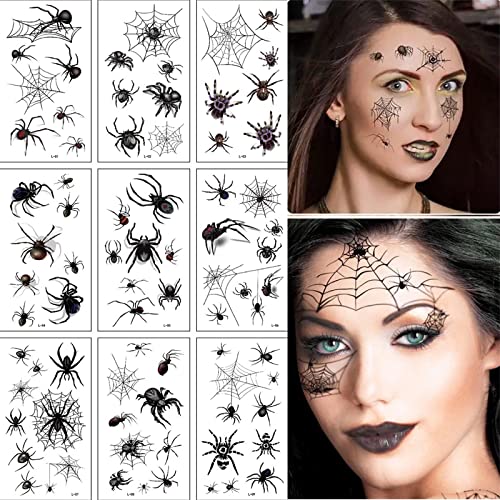 20 Piezas Tatuajes Temporales Halloween, Maquillaje Halloween Kit, Pegatinas Cara Halloween, Temporary Tattoo Halloween, Tatuajes Halloween Heridas Falsa Joker Tatuajes Cicatrices Maquillaje Carnaval