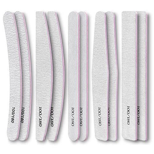 Limas de uñas KANUZ de doble cara para quitar esmalte de gel UV y pulir con bloques de lijado