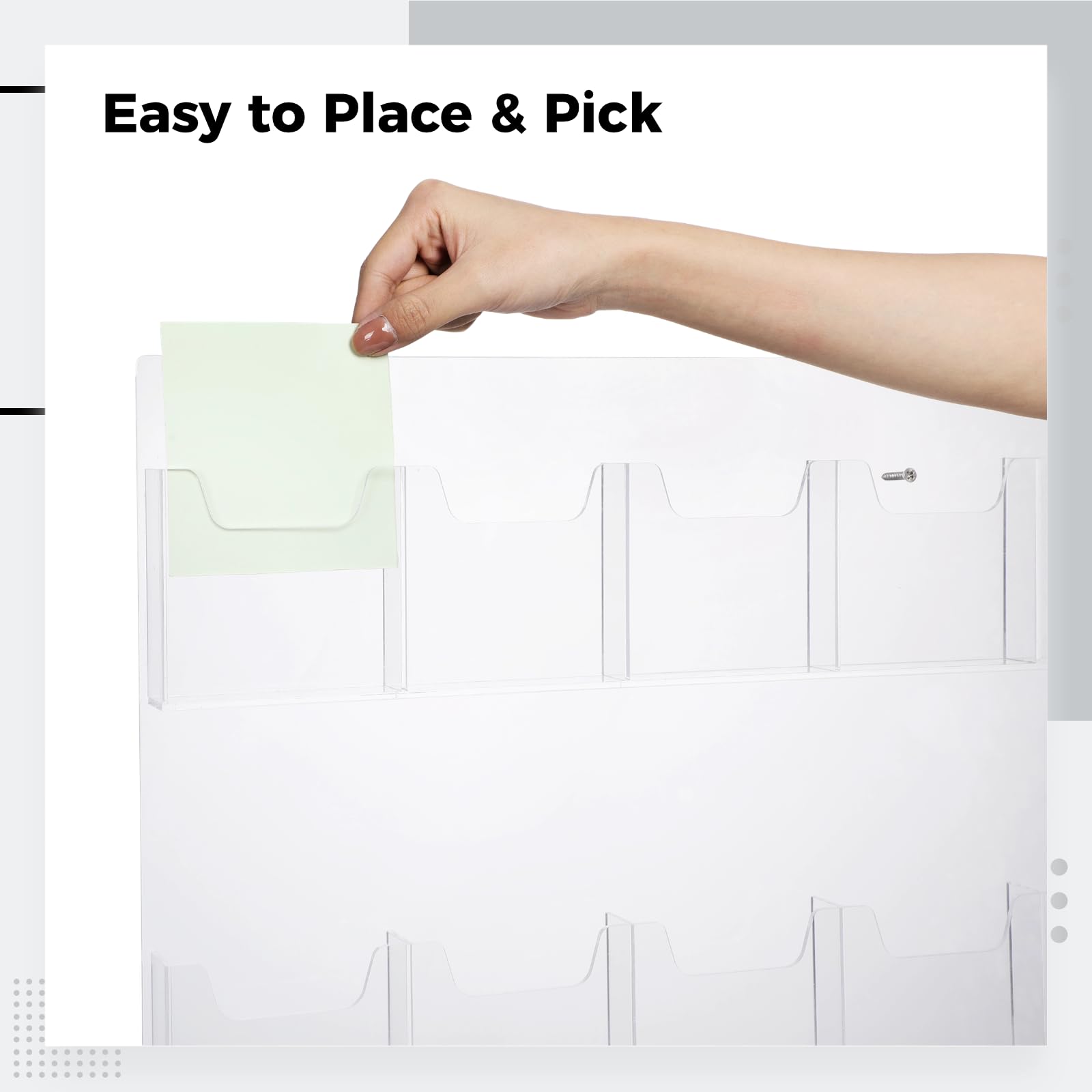 Stockroom Plus 6 Pack Clear Brochure Holder Wall Mount, Mounted Flyer Pamphlet Rack, Card Display Stand For Menu (4x8x3 In - View #11