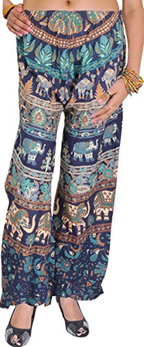 Image of Exotic India Casual Trousers from Pilkhuwa with Printed