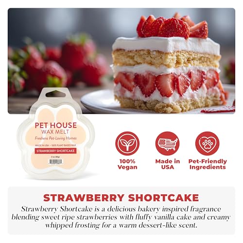Image of Pet House Strawberry Shortcake Spring Wax Melts - Long-Lasting Plant Based /Soy Scented Wax Melts for Pet Odor Pack of 2