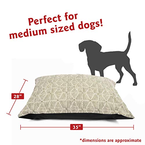 Image of Majestic Pet Rectangle Medium Dog Bed Washable - Non Slip Comfy Pet Bed - Dog Crate Bed Super Value Pillow Dog Bed - Dog Kennel Bed for Sleeping - Dog Bed Medium Breed 35 x 28 Inch - Charlie Beige