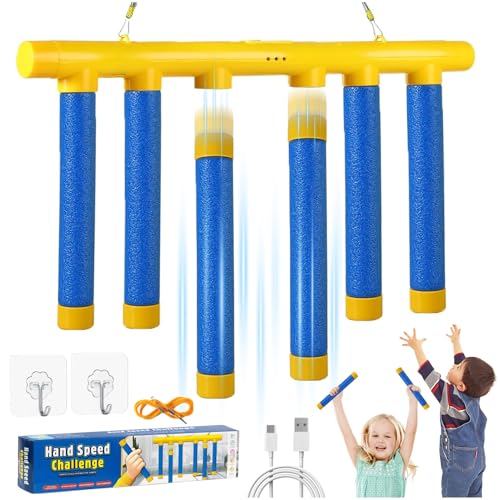 Reaktionstraining Spielzeug mit Fallenden Stöcken,Fallende Stöcke Games mit 3 Einstellbarer Geschwindigkeit Fangstäbe Spielzeug Hand-Auge-Koordination Interaktive Spiele Für Kinder&Erwachsene