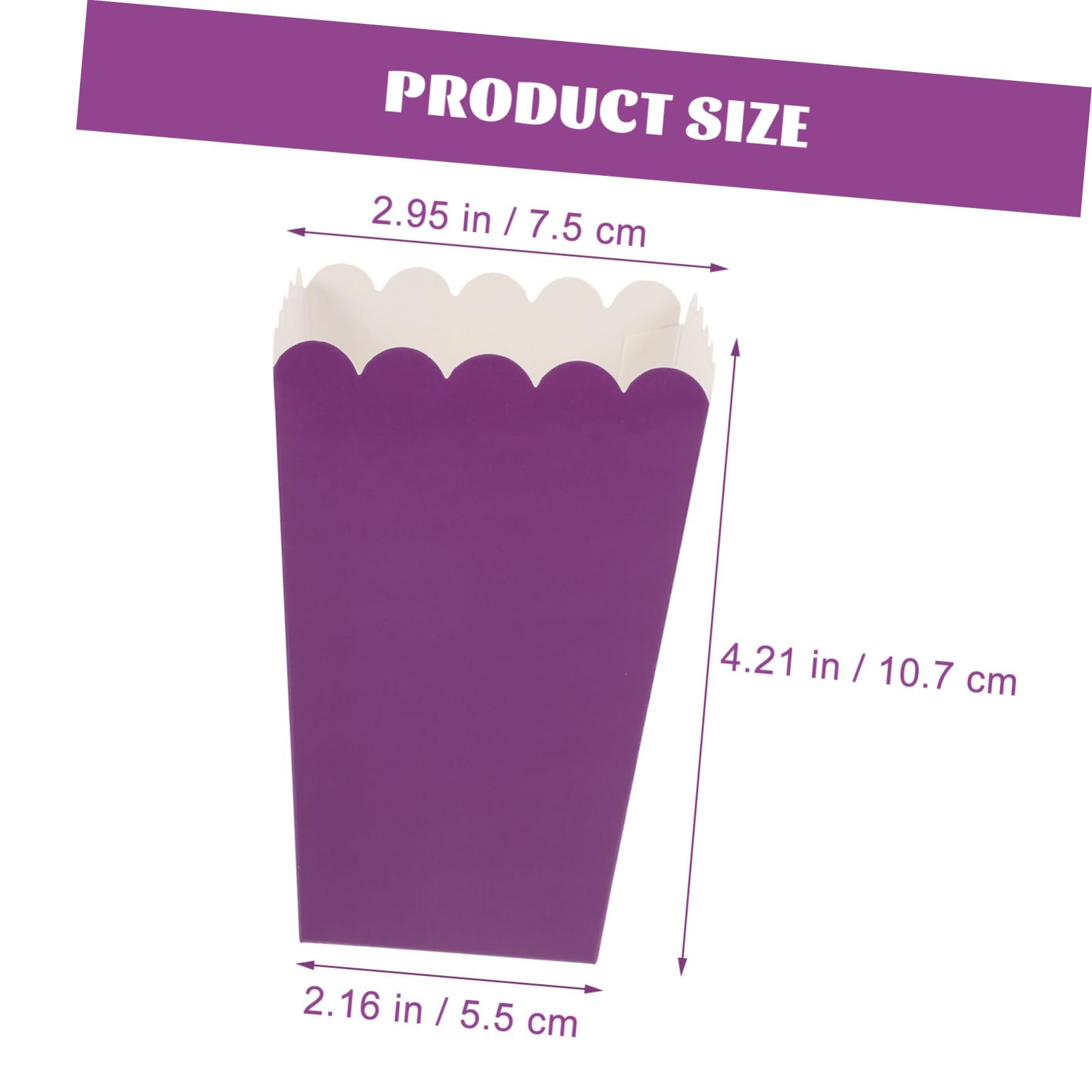 50 Scatole per Popcorn in Carta Viola, Porta Snack Leggeri Pieghevoli per Feste e Cinema, Contenitori Semplici per Caramelle e Biscotti, Confezioni Porta Popcorn per Eventi e Uso